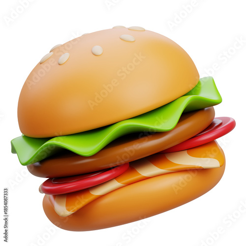 3d burger illustration