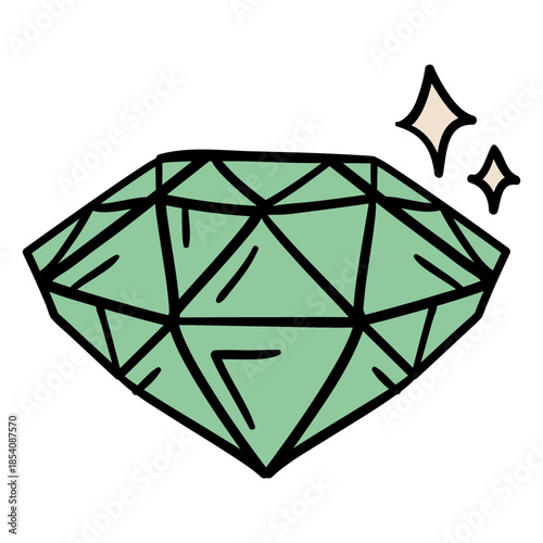 Shining diamond hand drawn