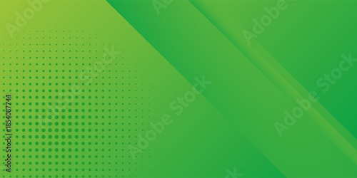 Best green banner background with diagonal stripes and dot halftone. Art