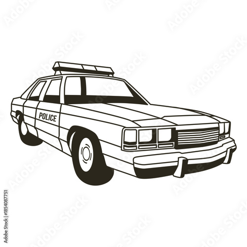 Police car lights right stroke