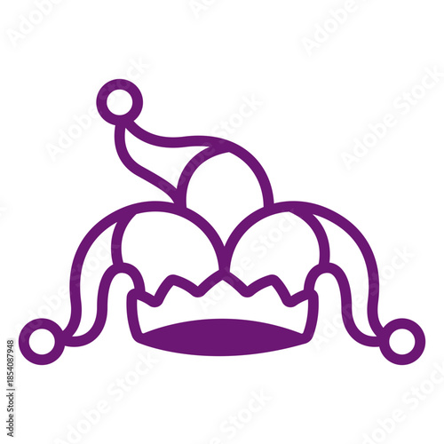 Icon clown hat stroke
