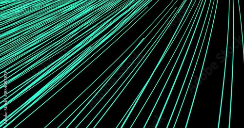 An abstract stream of luminous tracks weaves a mesmerizing pattern, filling the space with dynamics. The energy of moving particles creates the feeling of space travel.