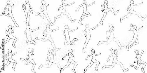 Dynamic running poses a collection of articulated human figures in motion