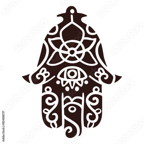 Upside down hamsa hand black