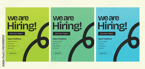 We Are Hiring Job Recruitment Social Media Poster Template vector, hiring poster