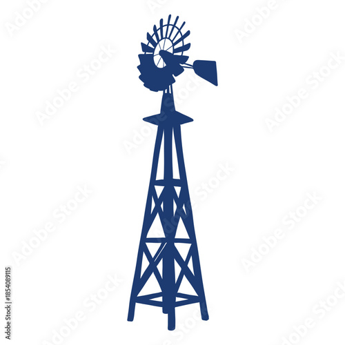 Backyard windmill tower blue