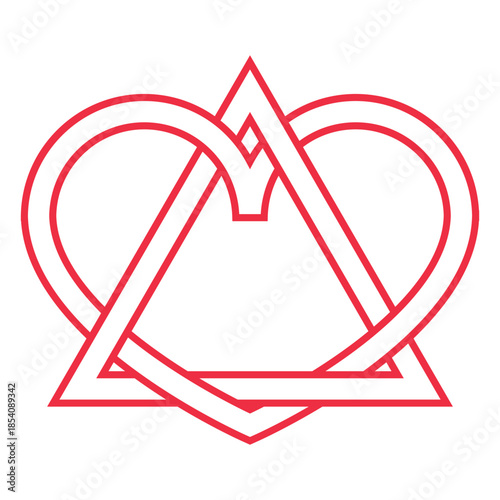 Triangle heart adoption symbol stroke