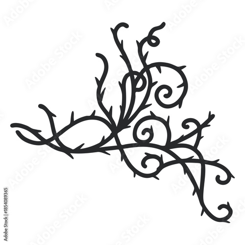 Triangular ornamental swirl thorn stroke