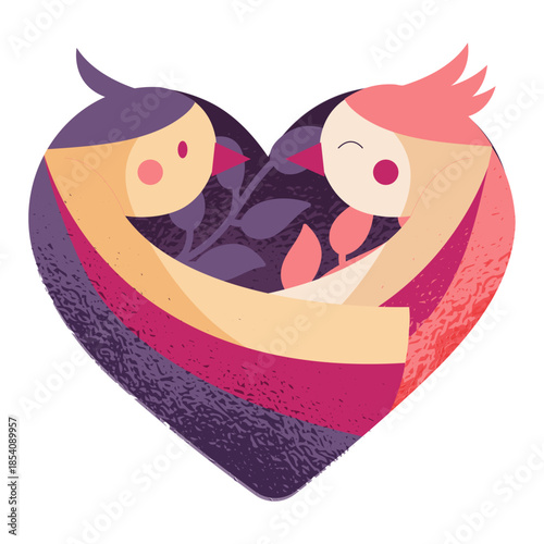 Valentines love birds valentines