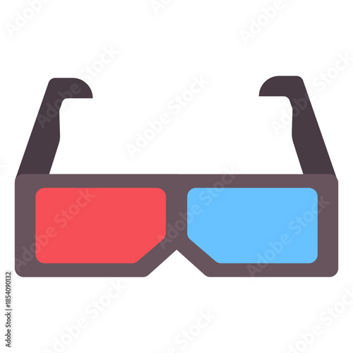 3d movie glasses flat icon