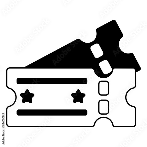 Classic movie tickets stroke icon