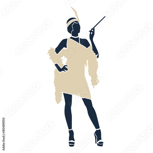 Duotone 20s woman cigarette holder