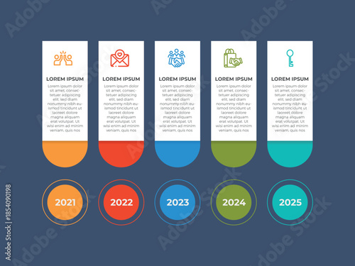 vector illustration infographic design template with 5 steps. Template for process, presentations, layout, banner, brochure.