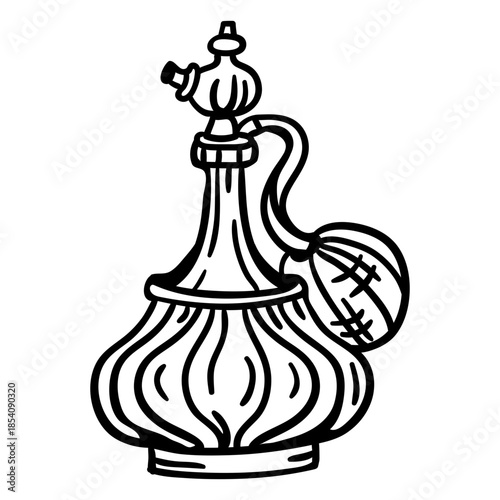 Vintage perfume bottle stroke
