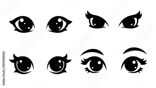 Various Stylized Cartoon Eyes Vector Pack