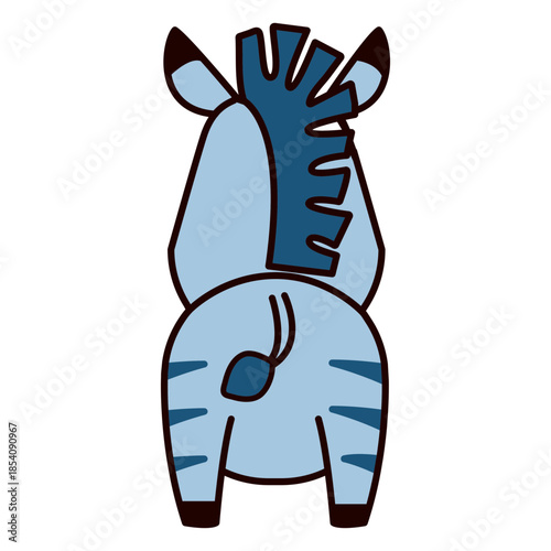 Cute blue back zebra flat