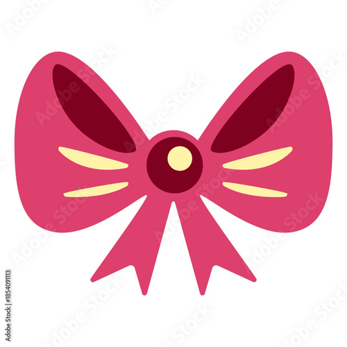 Cute pink ribbon flat