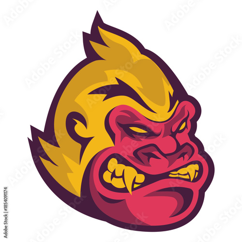 Angry gorilla head logo