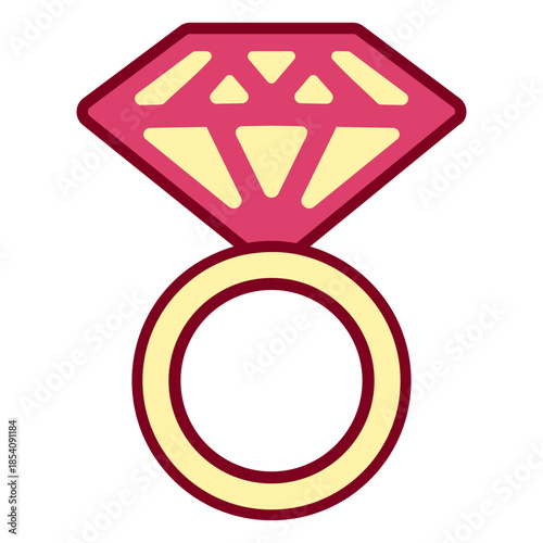 Pink diamond ring flat