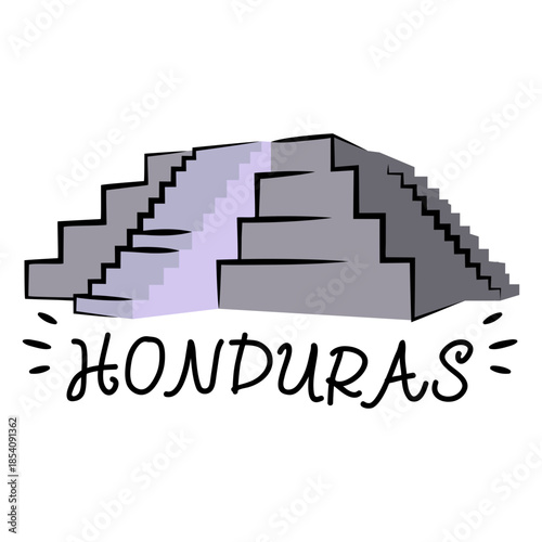 Copan ruins honduras illustration