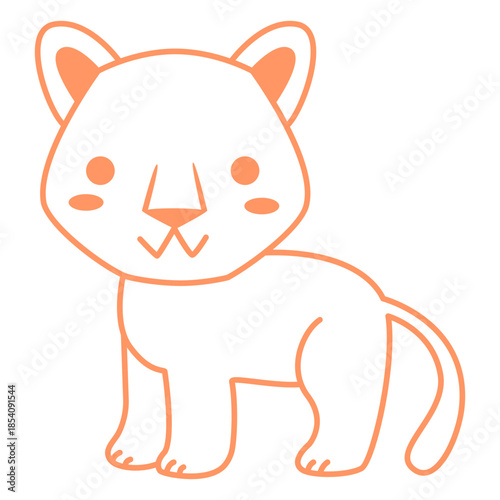 Cute cougar filled-stroke