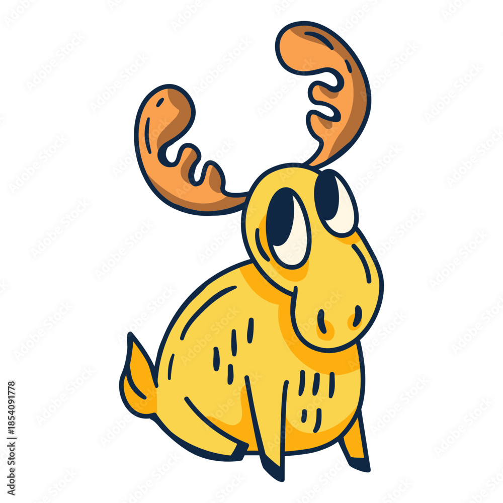 Obraz premium Funny moose cartoon