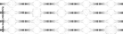 Silver Banner Ribbon Vector Graphic. Shiny silver ribbon for branding or logo mockup.