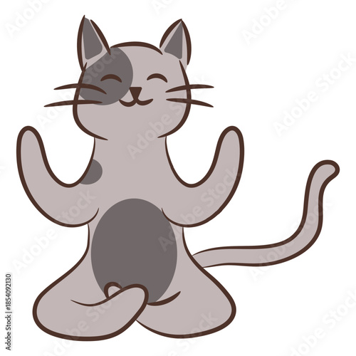 Om yoga cat pose character