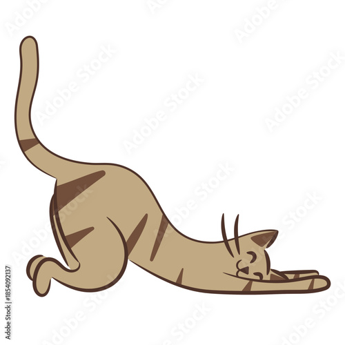 Stretch yoga pose cat character