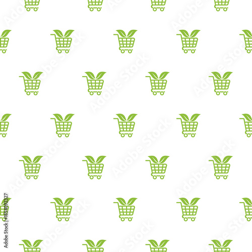 Eco shopping seamless pattern isolated on white background