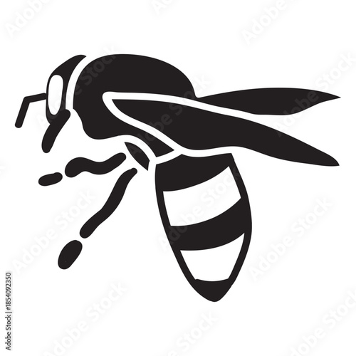 Honey bee silhouette stroke