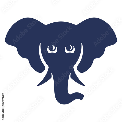 Frontal Elephant Head Silhouette