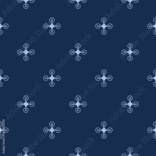 Simple drone seamless pattern isolated on color background