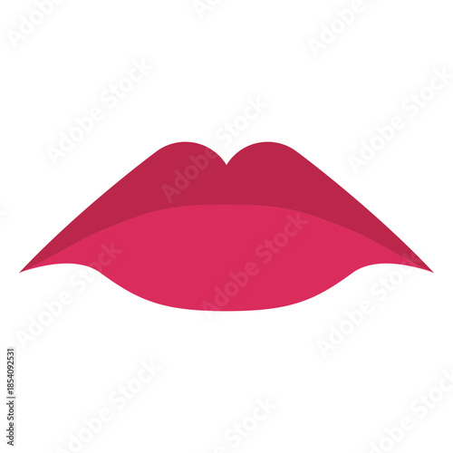 Sad mouth red lipstick