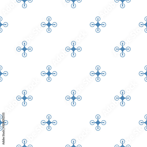 Simple drone seamless pattern isolated on white background