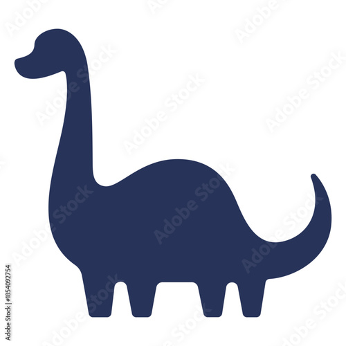 Simple long neck dinosaur silhouette