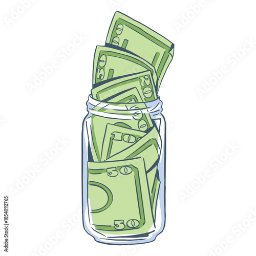 Hand drawn full tip jar