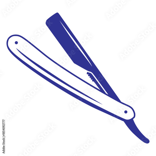 Simple filled stroke straight razor