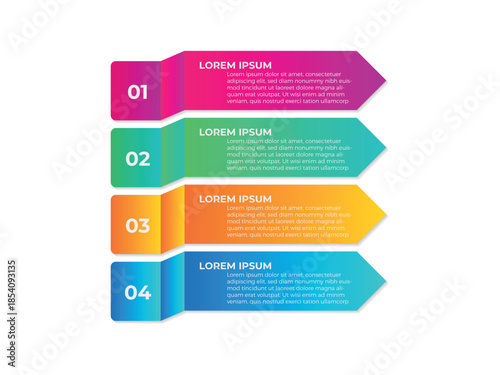 vector illustration infographic design template with 4 steps. Template for process, presentations, layout, banner, brochure.