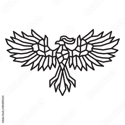 Fliying fenix polygonal