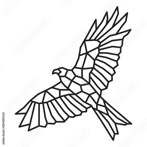 Flying bird polygonal