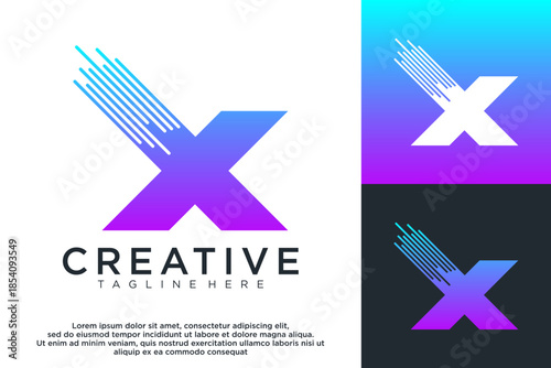 letter X creative logo design vector