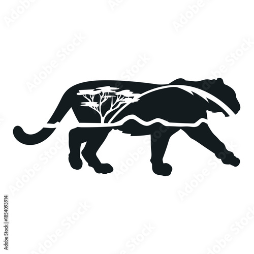 Panther animal jungle cut out