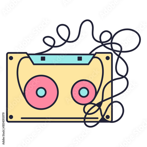 Tangled cassette tape