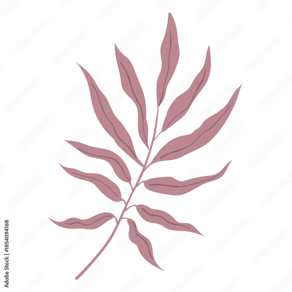 Fototapeta premium Pink leaves semi flat
