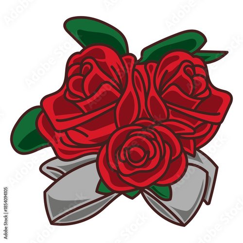 Flower boutonniere color stroke