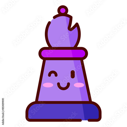 Bishop cute chess dark piece color stroke