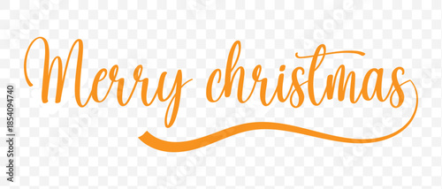 Elegant merry christmas calligraphy phrase with detailed swirls and flourishes on white background