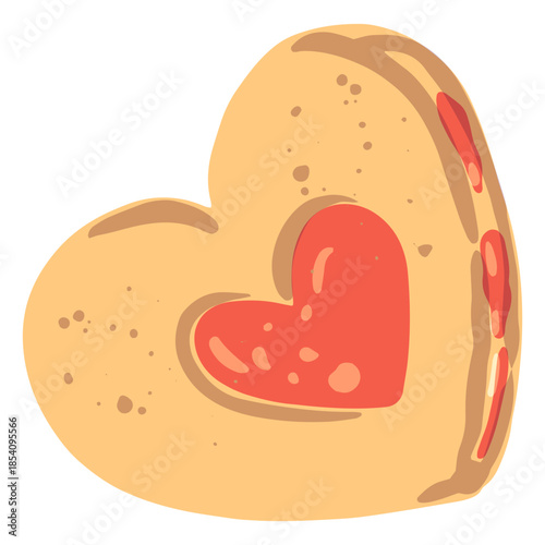 Valentines semi flat heart cookie