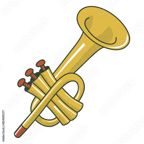 Trumpet music instrument textured